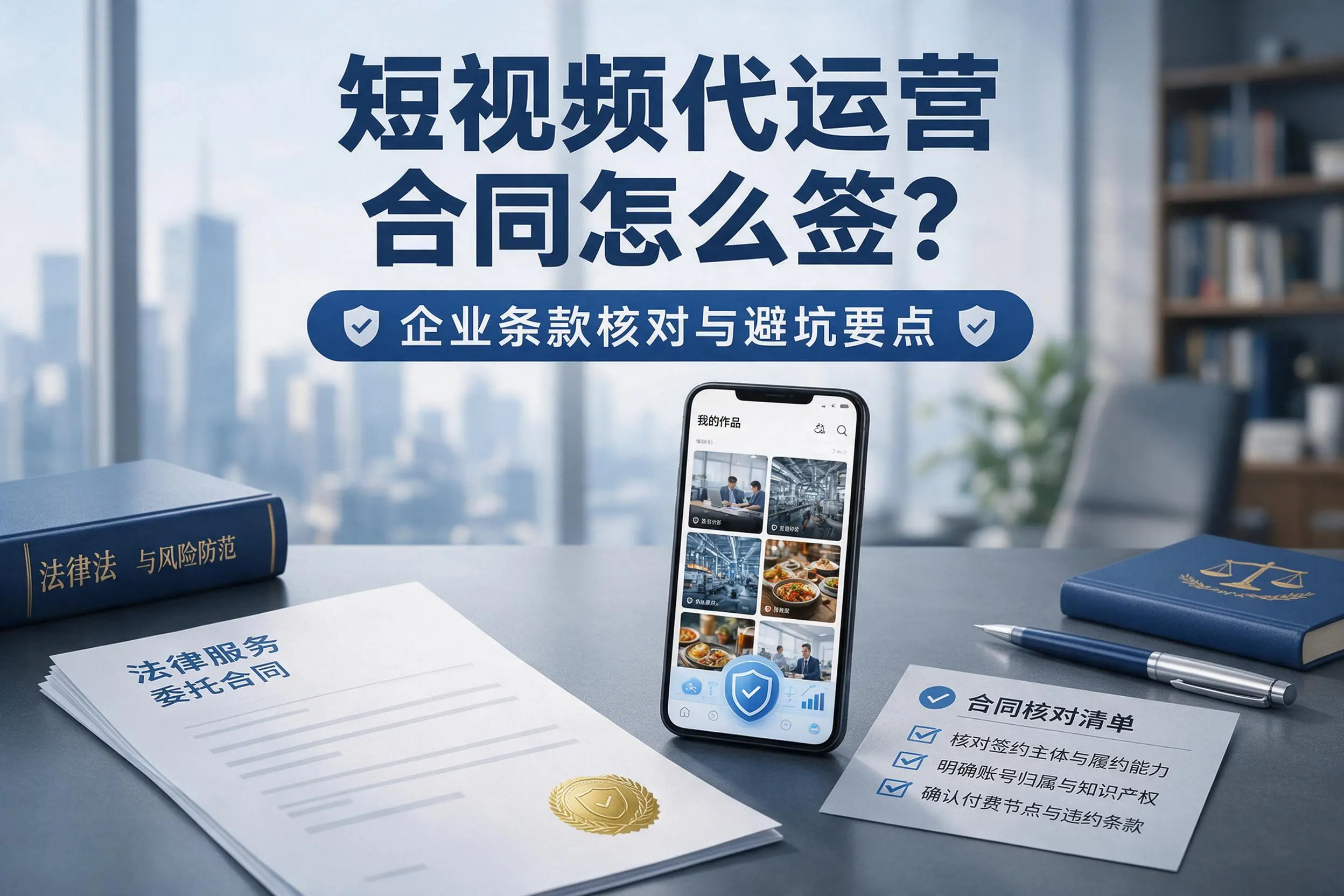 短视频代运营合同怎么签？陵水企业条款核对与避坑要点