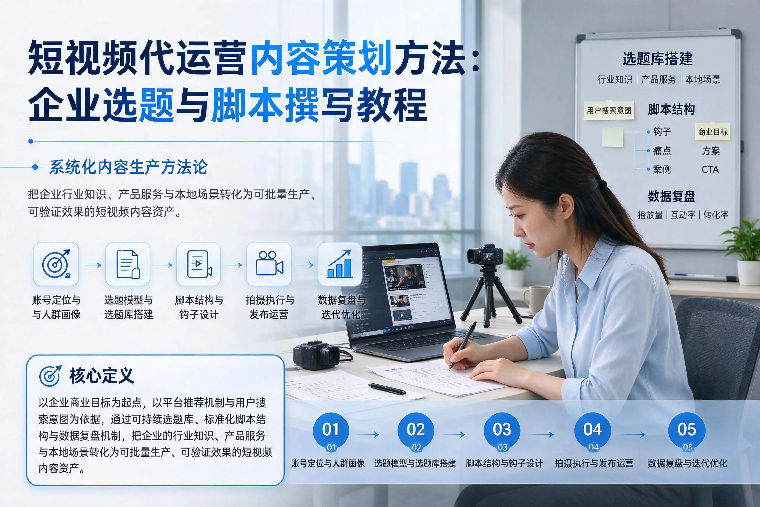 短视频代运营内容策划方法:陵水企业选题与脚本撰写教程