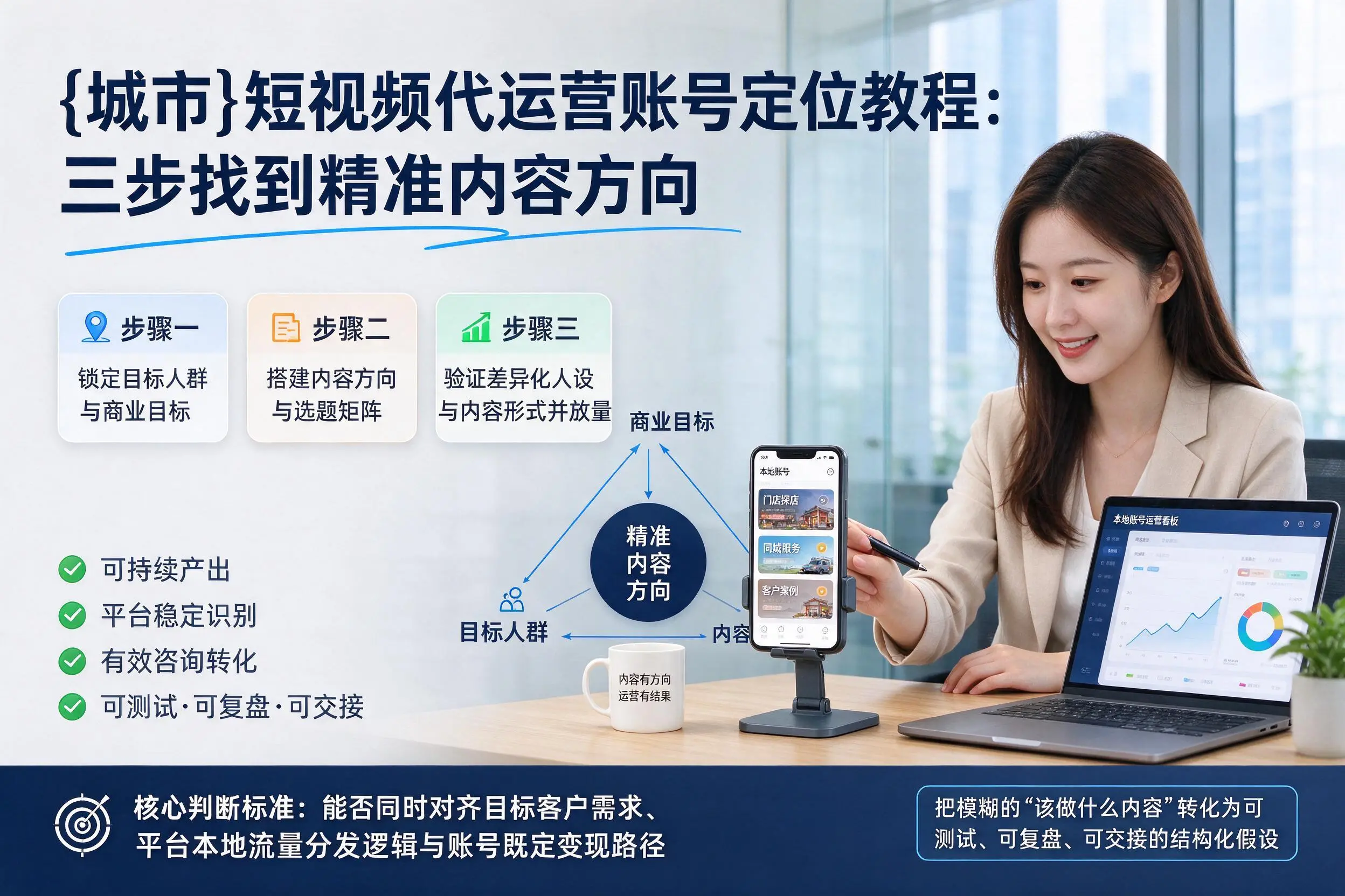 陵水短视频代运营账号定位教程：三步找到精准内容方向