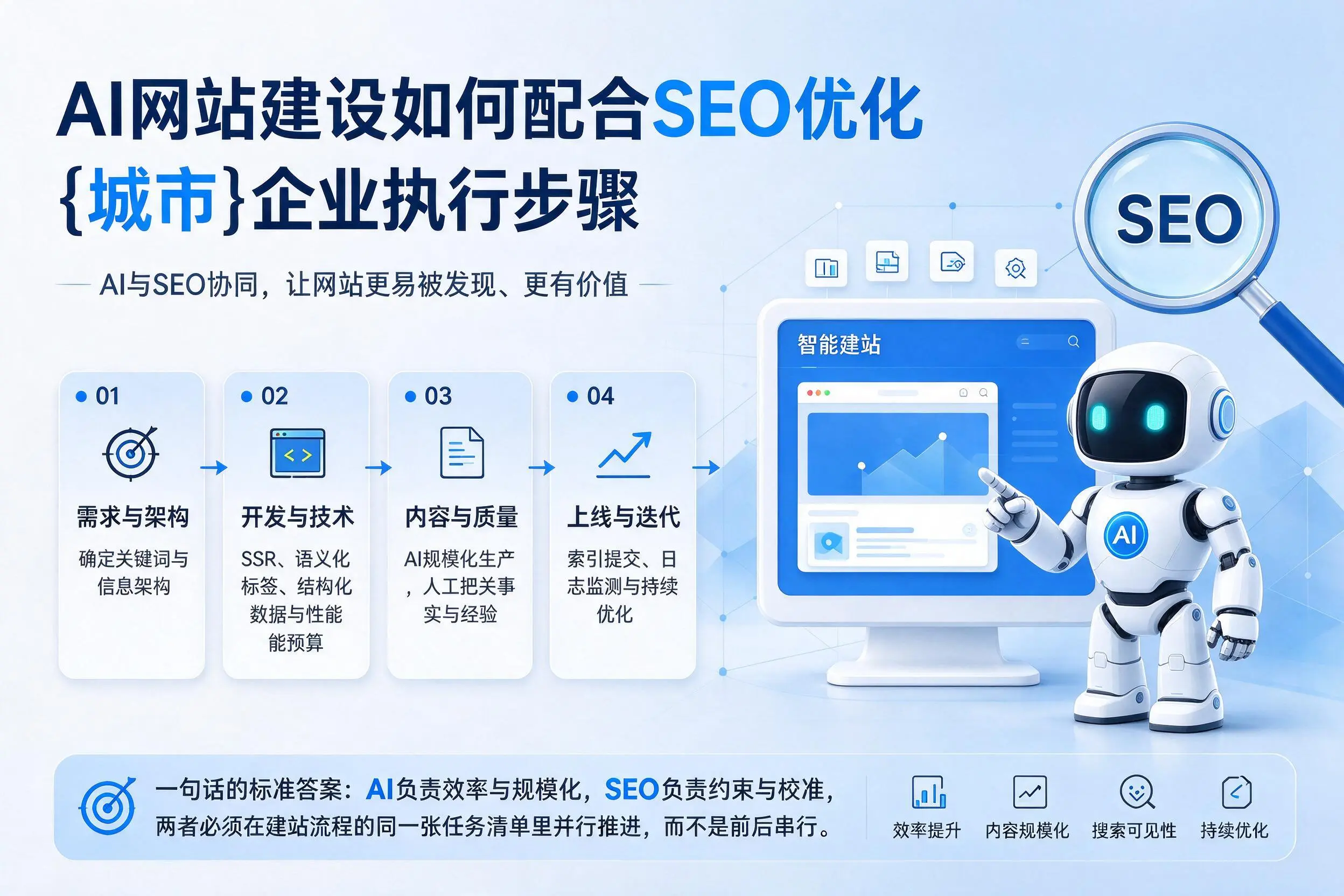 AI网站建设如何配合SEO优化,陵水企业执行步骤