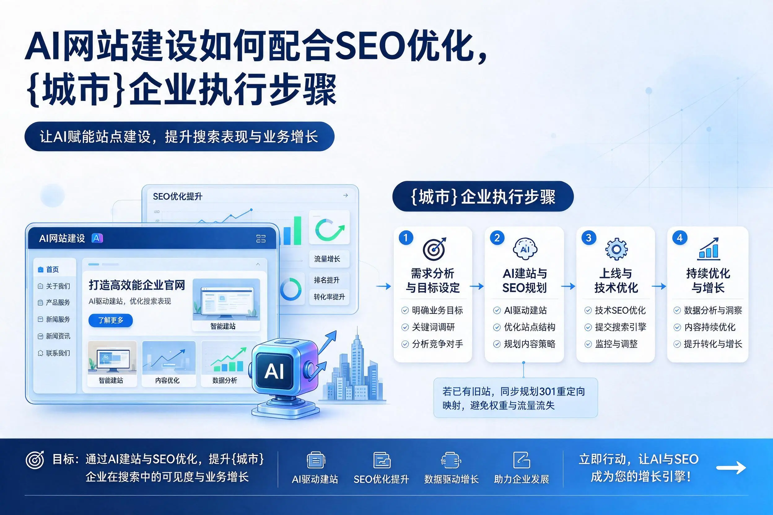 AI网站建设如何配合SEO优化,陵水企业执行步骤