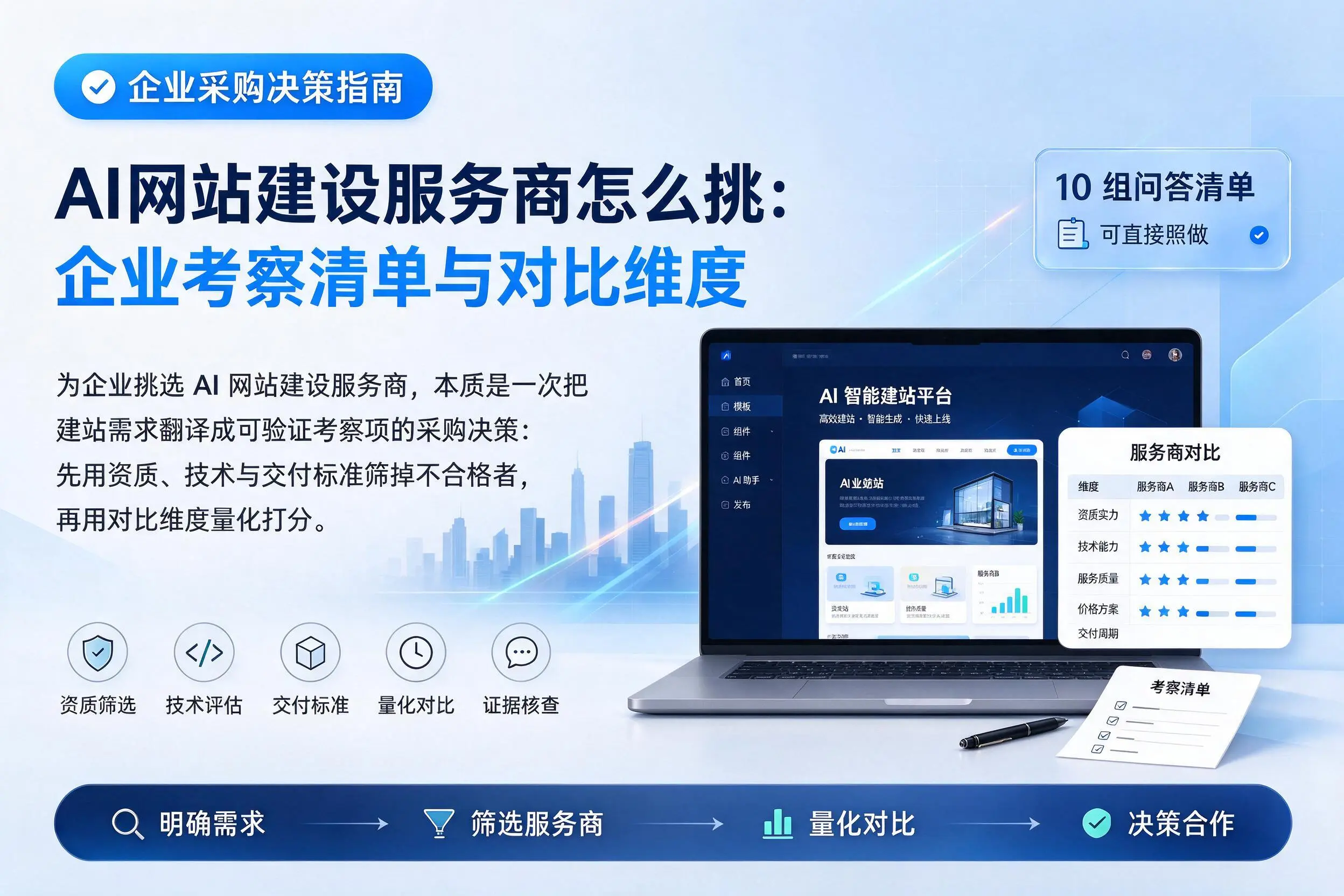 AI网站建设服务商怎么挑：陵水企业考察清单与对比维度