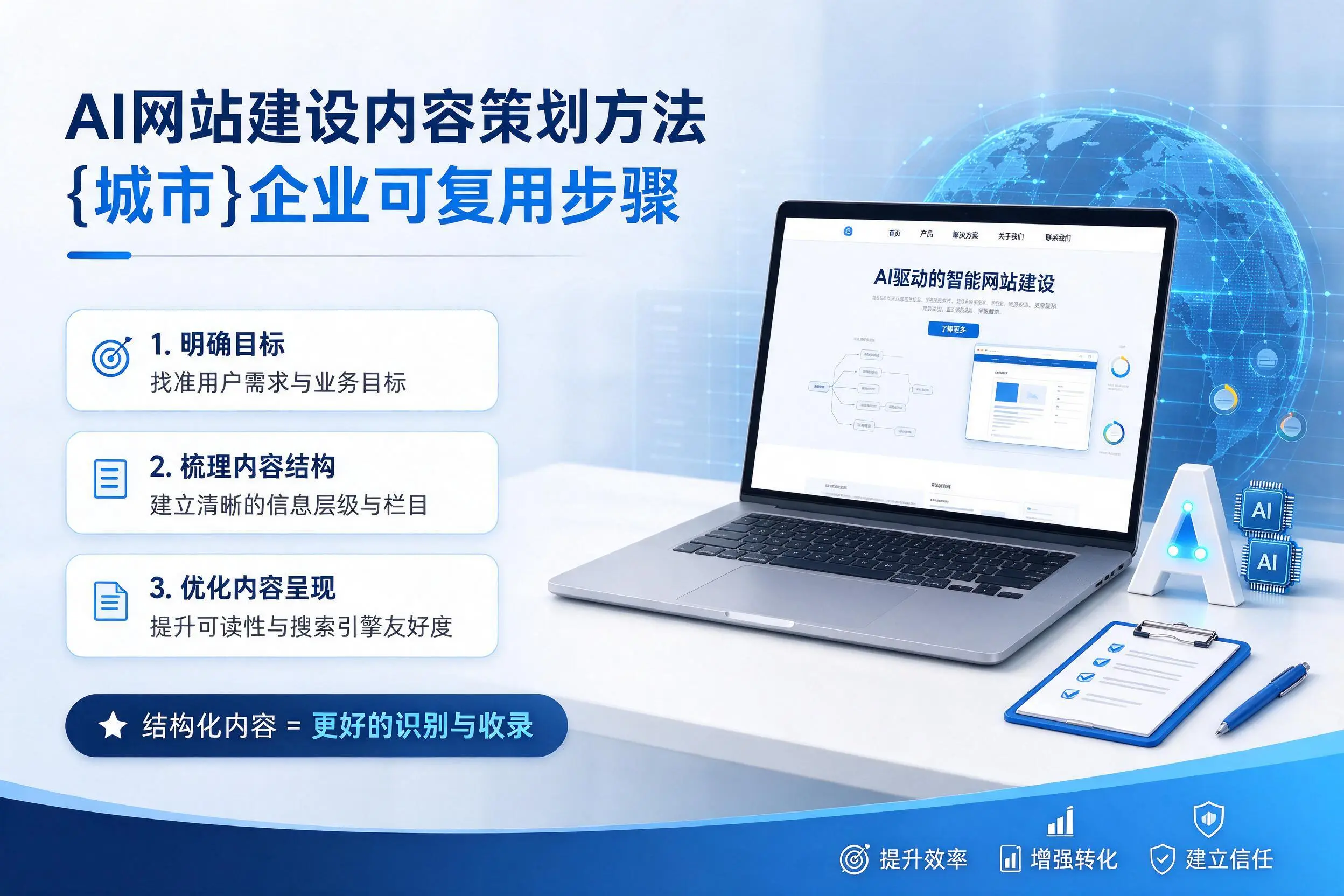 AI网站建设内容策划方法，陵水企业可复用步骤