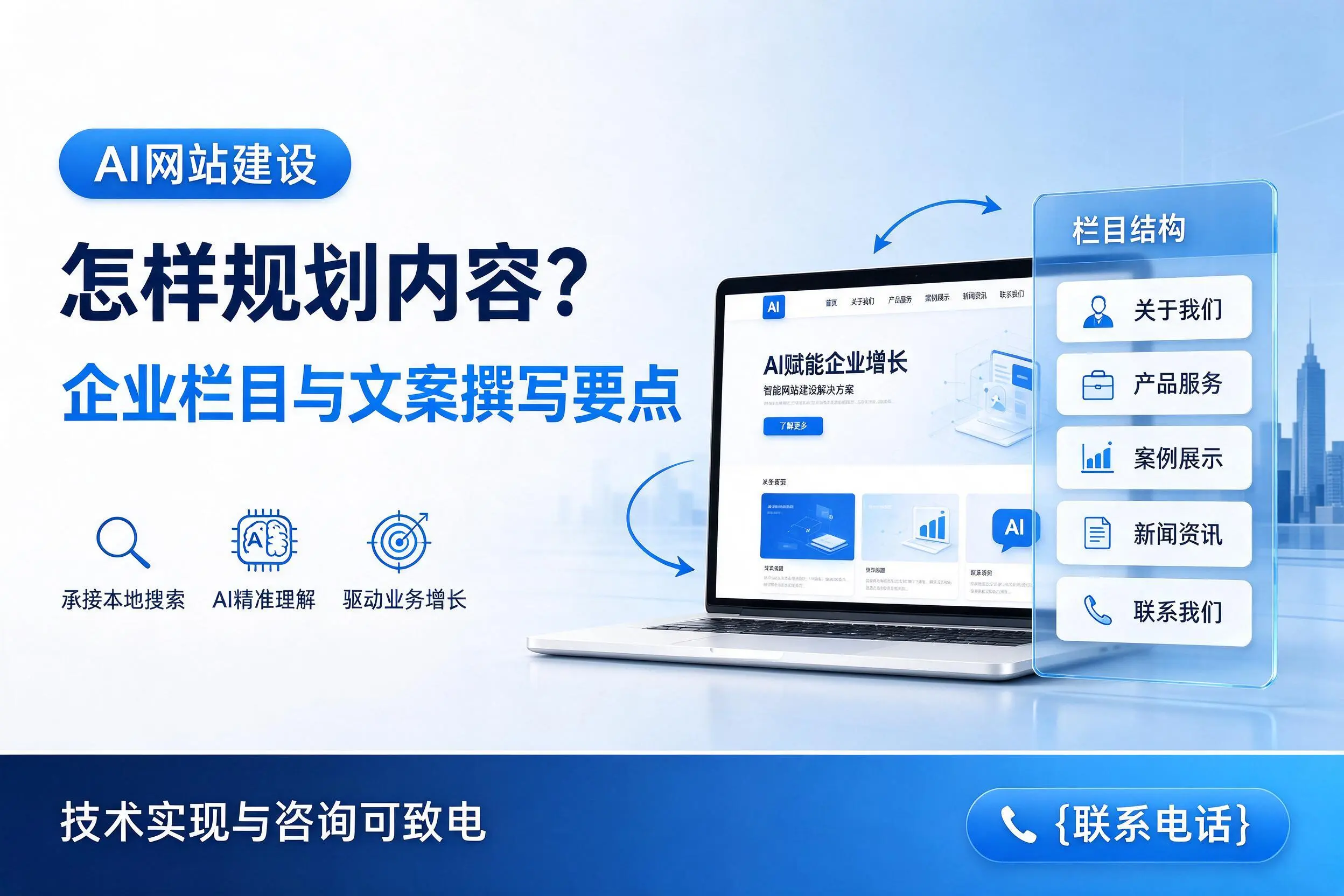 AI网站建设怎样规划内容?陵水企业栏目与文案撰写要点
