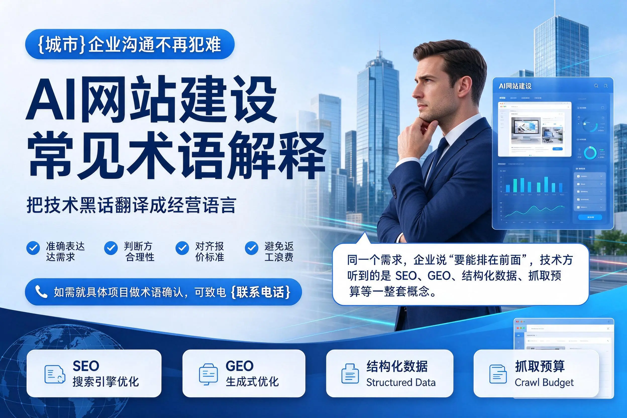 AI网站建设常见术语解释,陵水企业沟通不再犯难