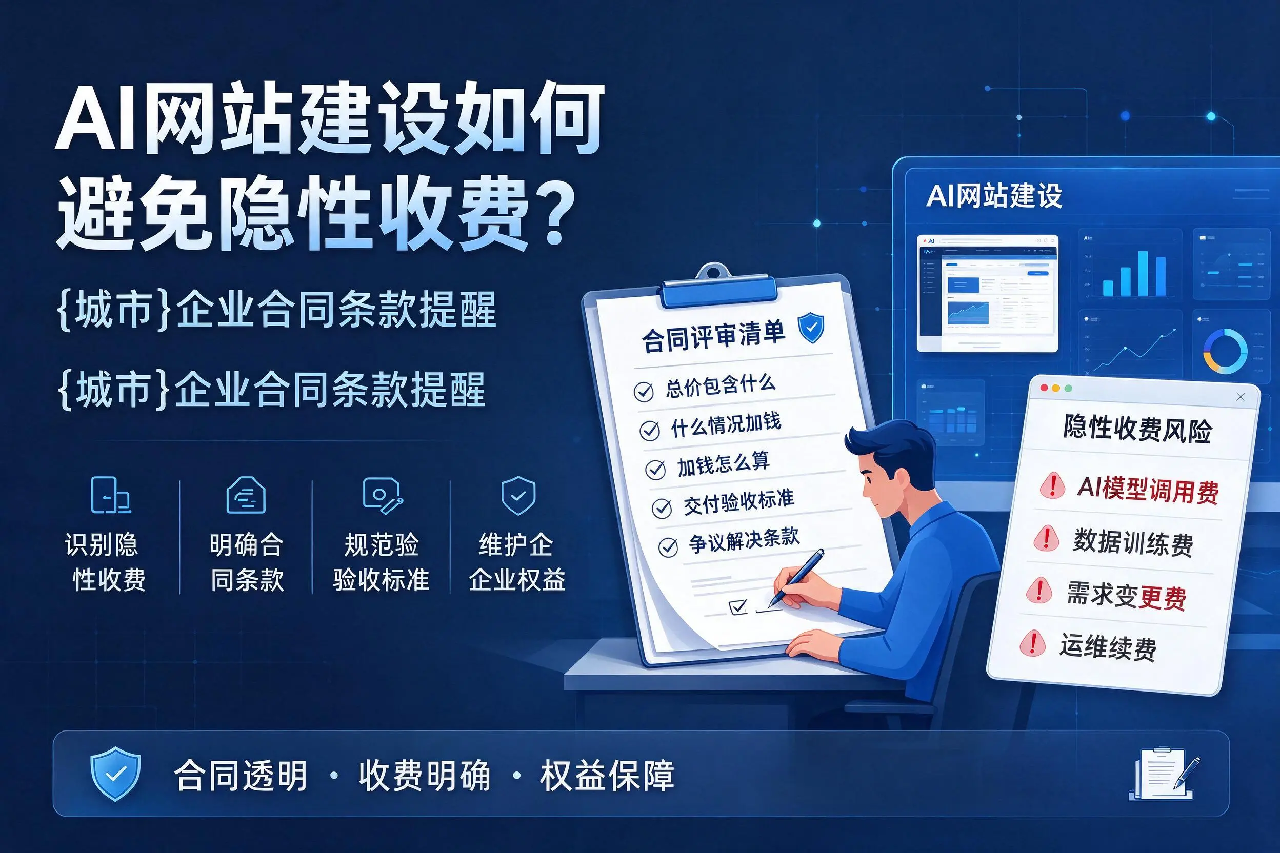 AI网站建设如何避免隐性收费？陵水企业合同条款提醒