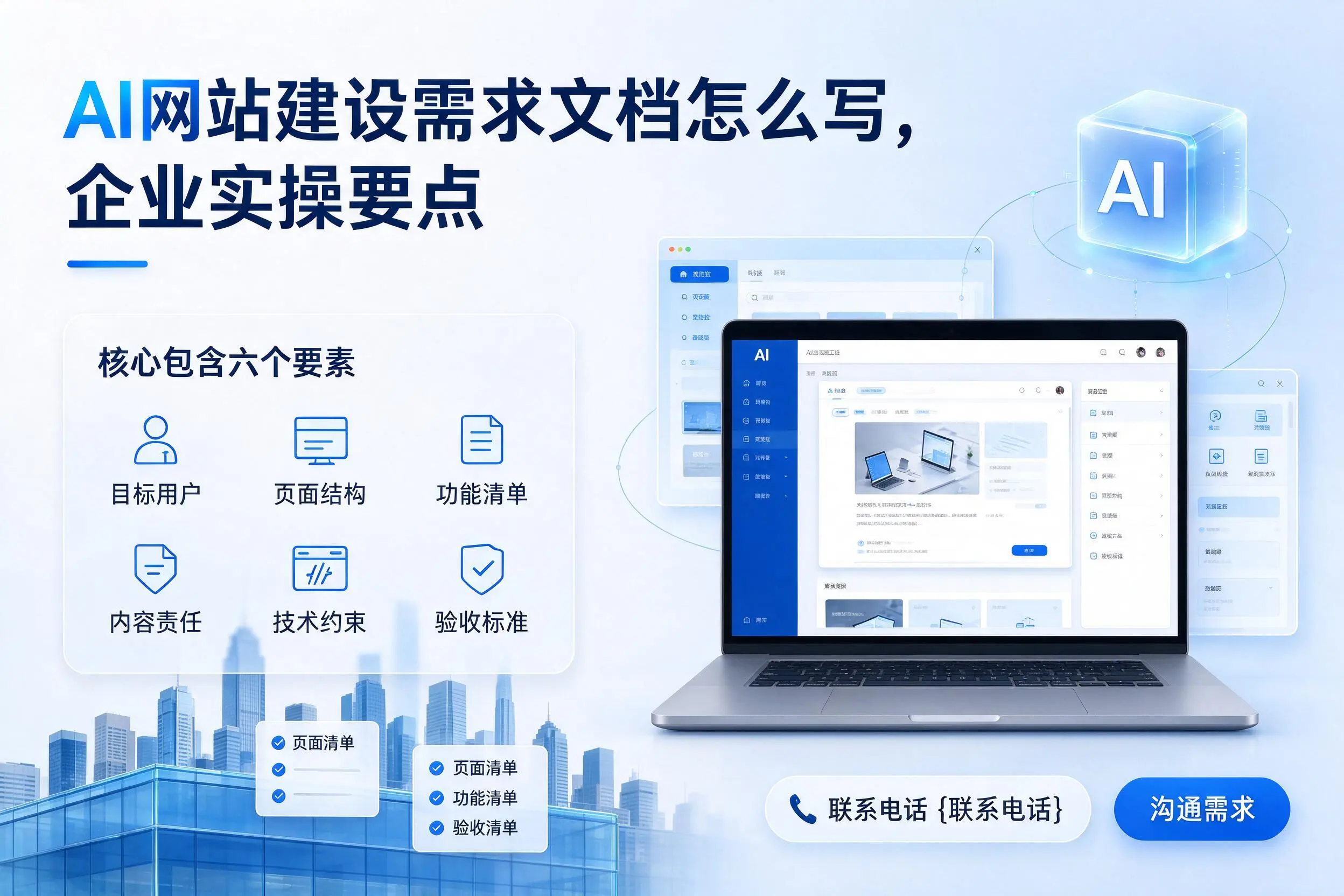 AI网站建设需求文档怎么写，陵水企业实操要点