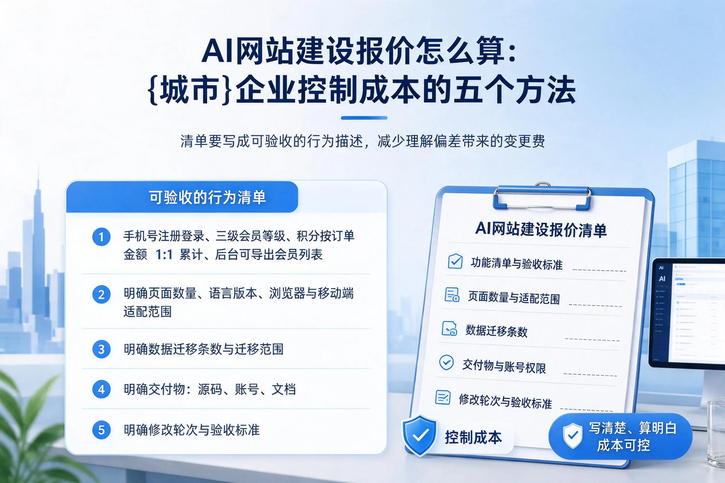 AI网站建设报价怎么算：陵水企业控制成本的五个方法