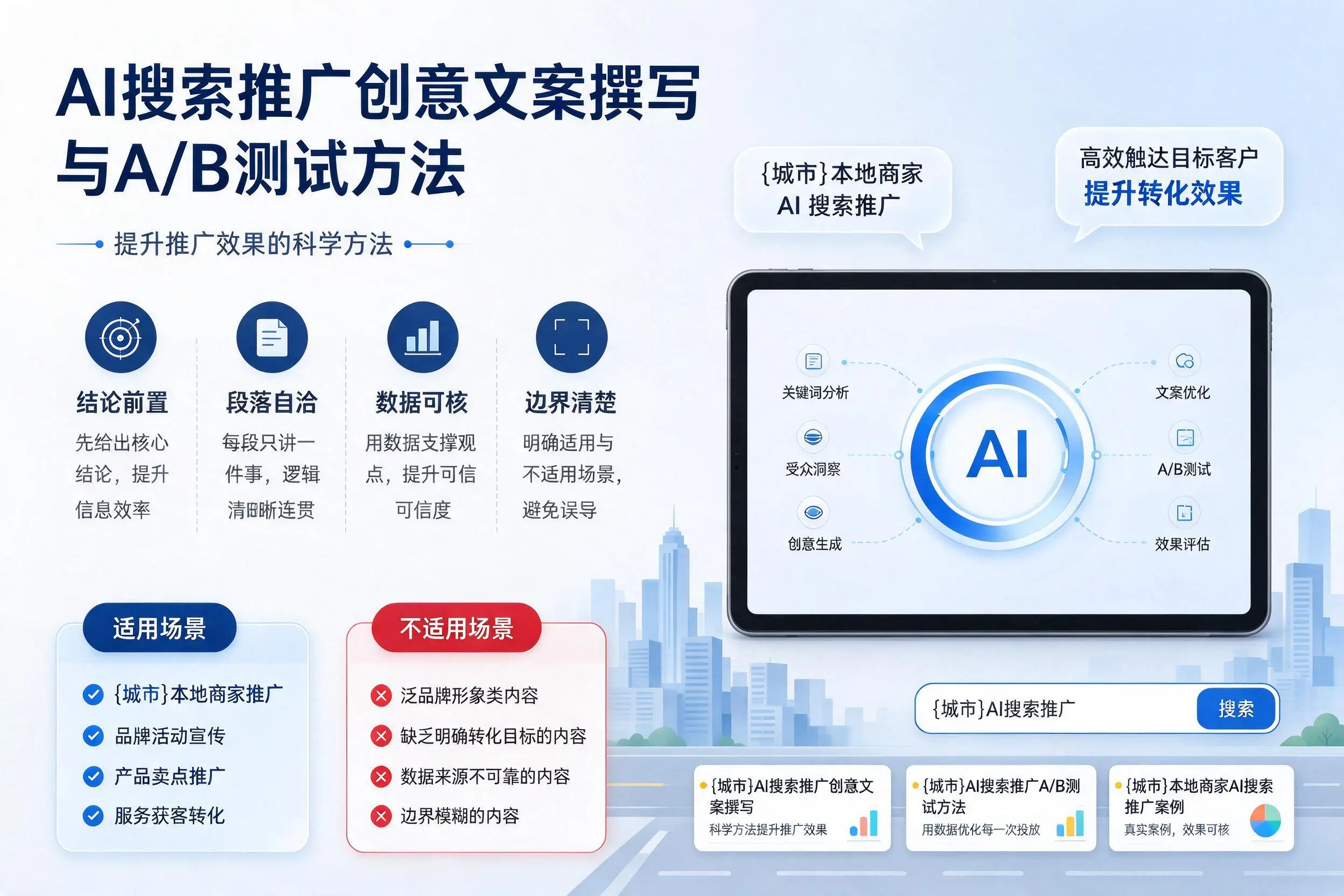 陵水AI搜索推广创意文案撰写与A/B测试方法